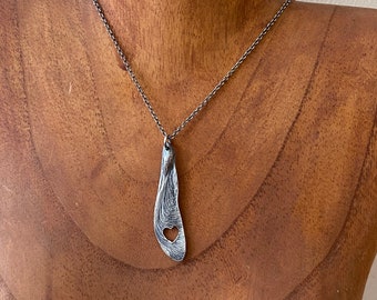 Long Samara Love - Maple Seed - Semi-Oxidized Silver Pendant - Delicate Samara Necklace - Sycamore Seed - Made to Order