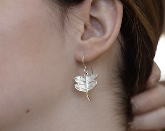 Firefly FERN earrings - Dangle Leaf Earrings  - Sustainable Sterling Silver or Golden - Made to Order