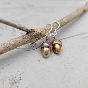 Acorn Dangle -  Bronze Earrings - Oak Nut - Sustainable - Made to Order