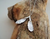 Double Samara - Silver Necklace - Maple Seed - Sterling Silver - Made to Order