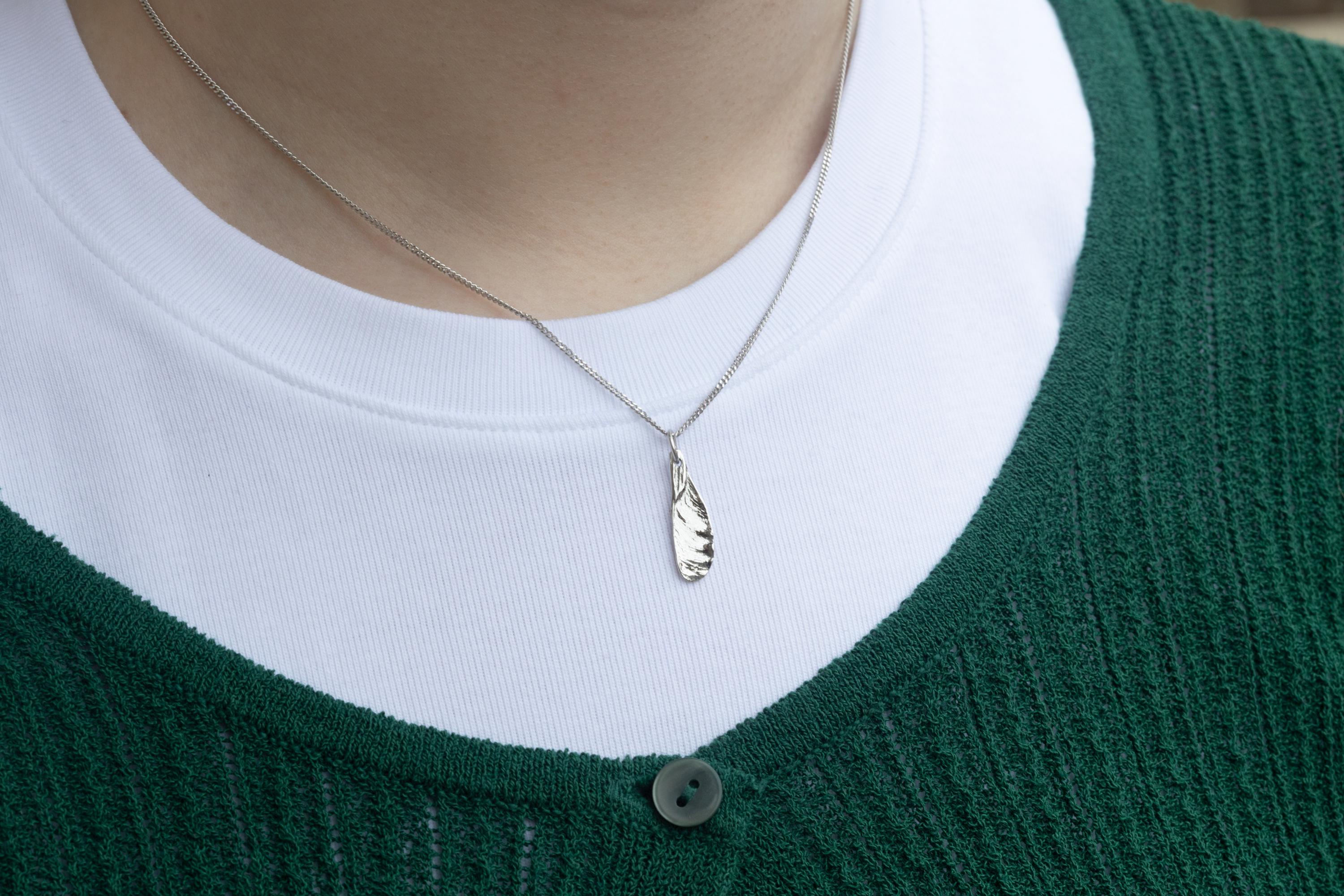 ネックレス・ペンダント Oval Seed Pendant Necklace 925 Natural Dandelion Seed Necklace Oval Glass Orb Tear