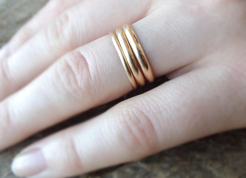 2mm Yellow Rose Midi Rings Stacking Ring Gold Filled Made to Order Simple Ring 12 Gauge