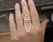 Geometric Arrow - Open Arrow Ring -  Minimal -Modern - Adjustable - Eco-Friendly Sustainable Silver - Sterling Silver 925 - Made to Order