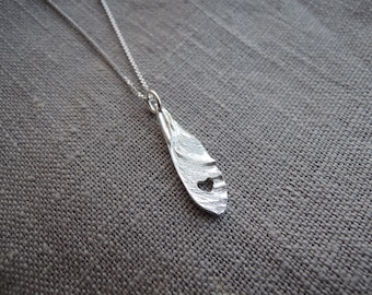 Small Maple Seed Love - Delicate Samara Necklace - Sycamore Seed - Sterling Silver - Made to Order