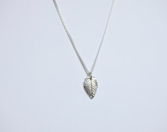 Silver Elm Leaf Pendant - Nature Inspired Pendant - Sterling Silver - Made to Order