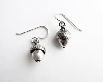 Acorn Dangle - Earrings - Oak Nut - Sterling Silver - Sustainable- Made to Order