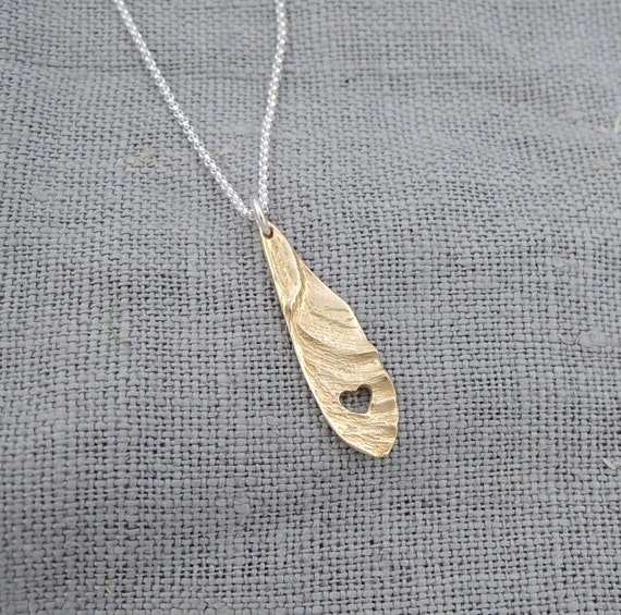 Small Maple Seed Love Delicate Samara Necklace Sycamore Seed