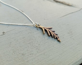 Small Cedar - Pendant - Semi-Oxidized Bronze - Necklace - Nature -  Made to Order