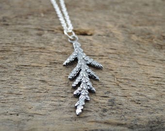 Small Cedar - Pendant - Sterling Silver - Necklace - Nature - Made to Order