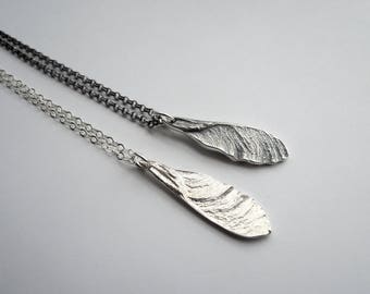 Sterlingzilveren samaraketting - esdoornzaad - delicate natuursieraden