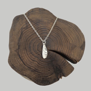 Mini Ahorn Samen Halskette - Sterling Silber Samara Schmuck