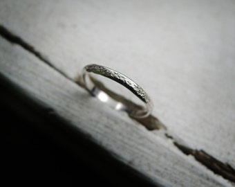 Rustic Sterling Silver Stacking Ring: Textured Midi Ring