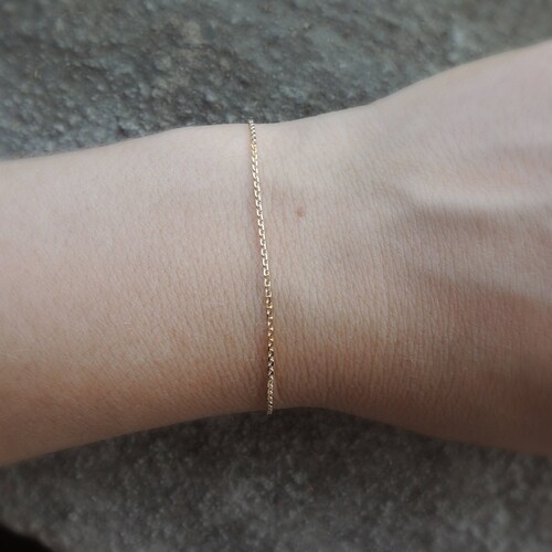 Solid Yellow Gold Chain Bracelet 10k 