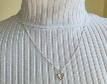 Mini Triangle Outline - Small Flat Rustic Triangle - Sterling Silver - Made to Order