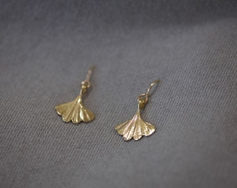 Ginkgo Blatt Ohrringe: Sterling Silber oder Gold Fill