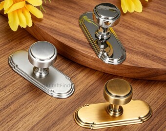 Retro ladeknoppen met achterplaat, antiek messing/zilver/beits nikkel kastgrepen hardware