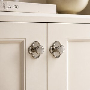 Clover Base Cabinet Knobs, Solid Metal Drawer Pulls, Vintage Decorative Dresser Knobs for Kitchen image 14