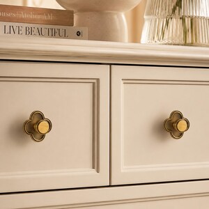 Clover Base Cabinet Knobs, Solid Metal Drawer Pulls, Vintage Decorative Dresser Knobs for Kitchen image 11