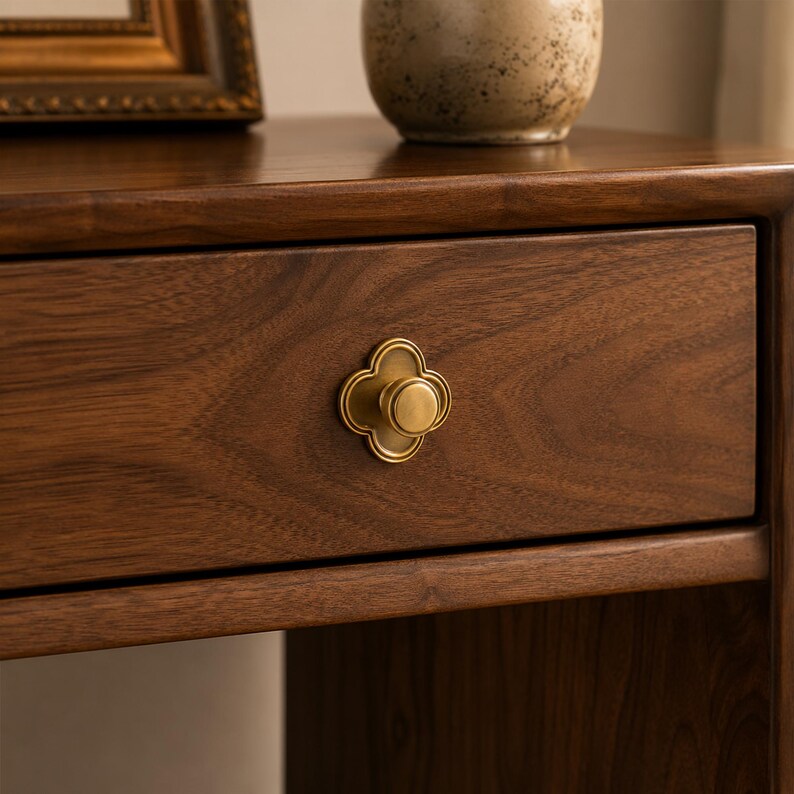 Clover Base Cabinet Knobs, Solid Metal Drawer Pulls, Vintage Decorative Dresser Knobs for Kitchen image 18