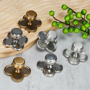 Clover Base Cabinet Knobs, Solid Metal Drawer Pulls, Vintage Decorative Dresser Knobs for Kitchen image 20
