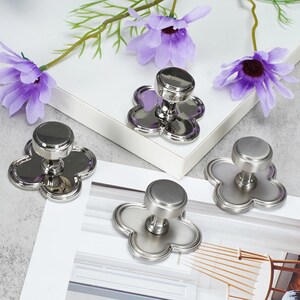Clover Base Cabinet Knobs, Solid Metal Drawer Pulls, Vintage Decorative Dresser Knobs for Kitchen image 10