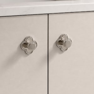 Clover Base Cabinet Knobs, Solid Metal Drawer Pulls, Vintage Decorative Dresser Knobs for Kitchen image 13