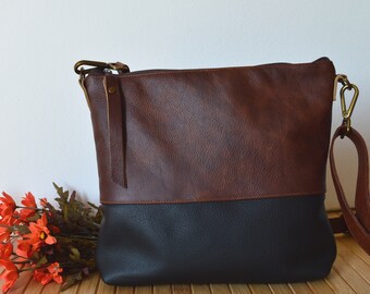 black brown crossbody purse