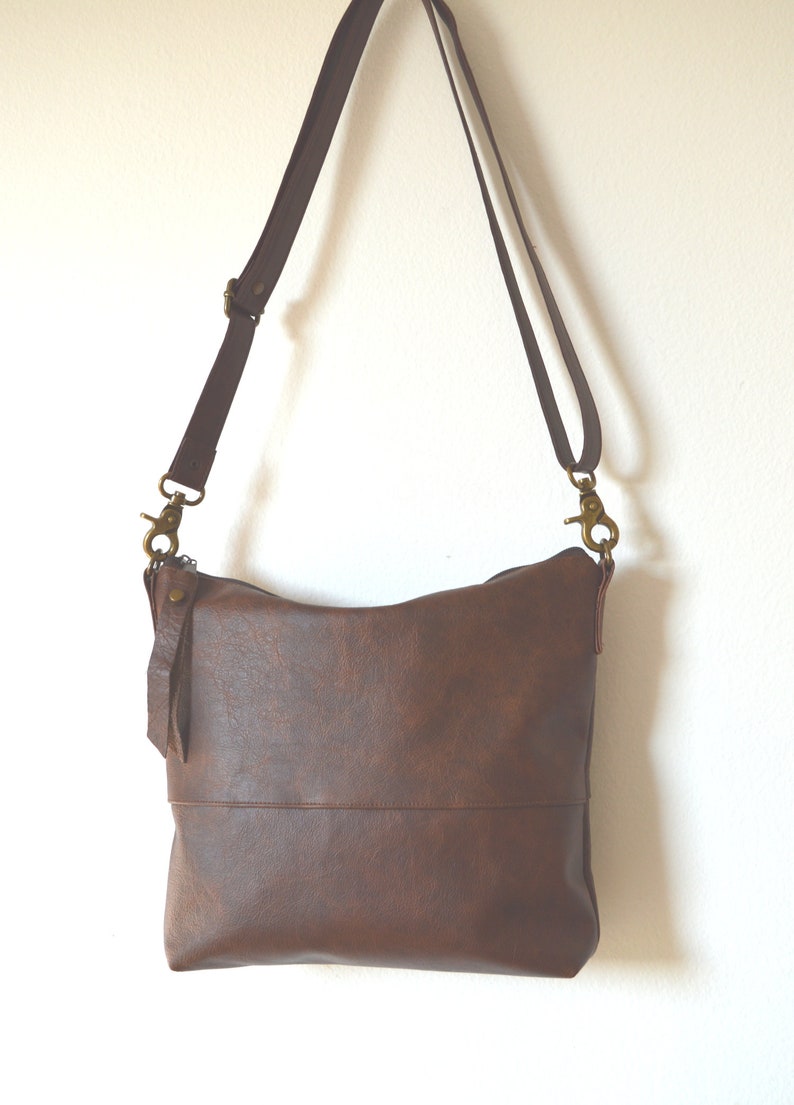 Leather Crossbody Bag Brown Distressed Leather Purse Etsy