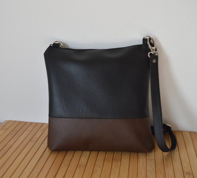Crossbody bag Everyday purse Black / Brown Shoulder Bag Etsy