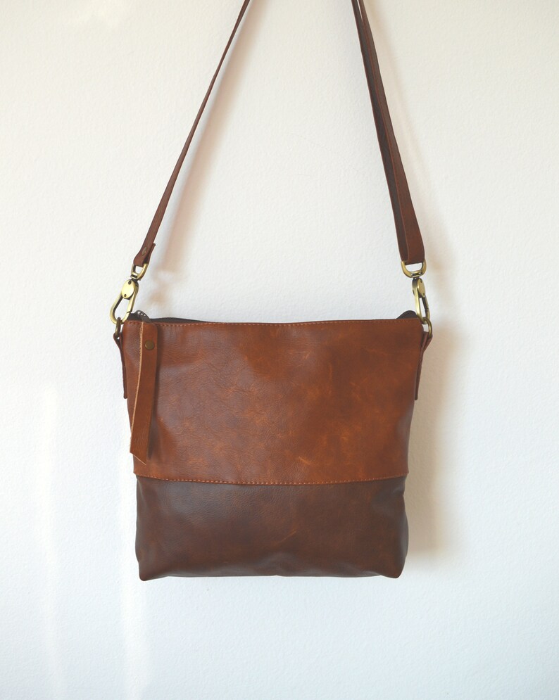 Leather Crossbody Bag Medium Brown Distressed Leather Purse Etsy