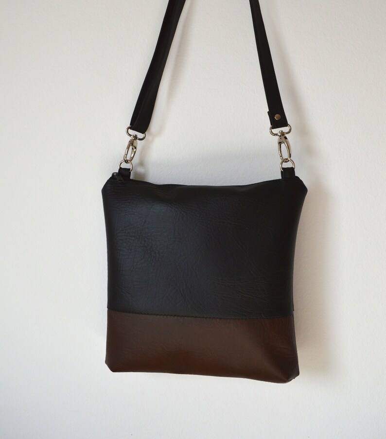 Crossbody bag Everyday purse Black / Brown Shoulder Bag Etsy