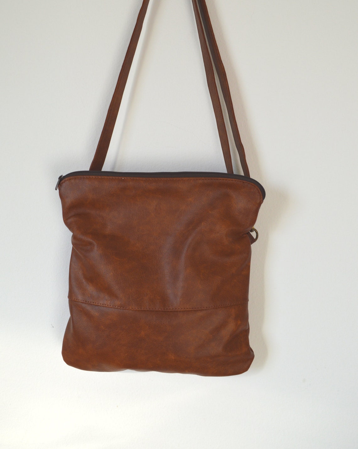 Leather crossbody bag Foldover leather bag purse Genuine | Etsy