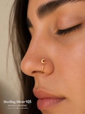 Sterling Silver Moon Nose Ring | Minimalist Hypoallergenic Piercing for Women product logo