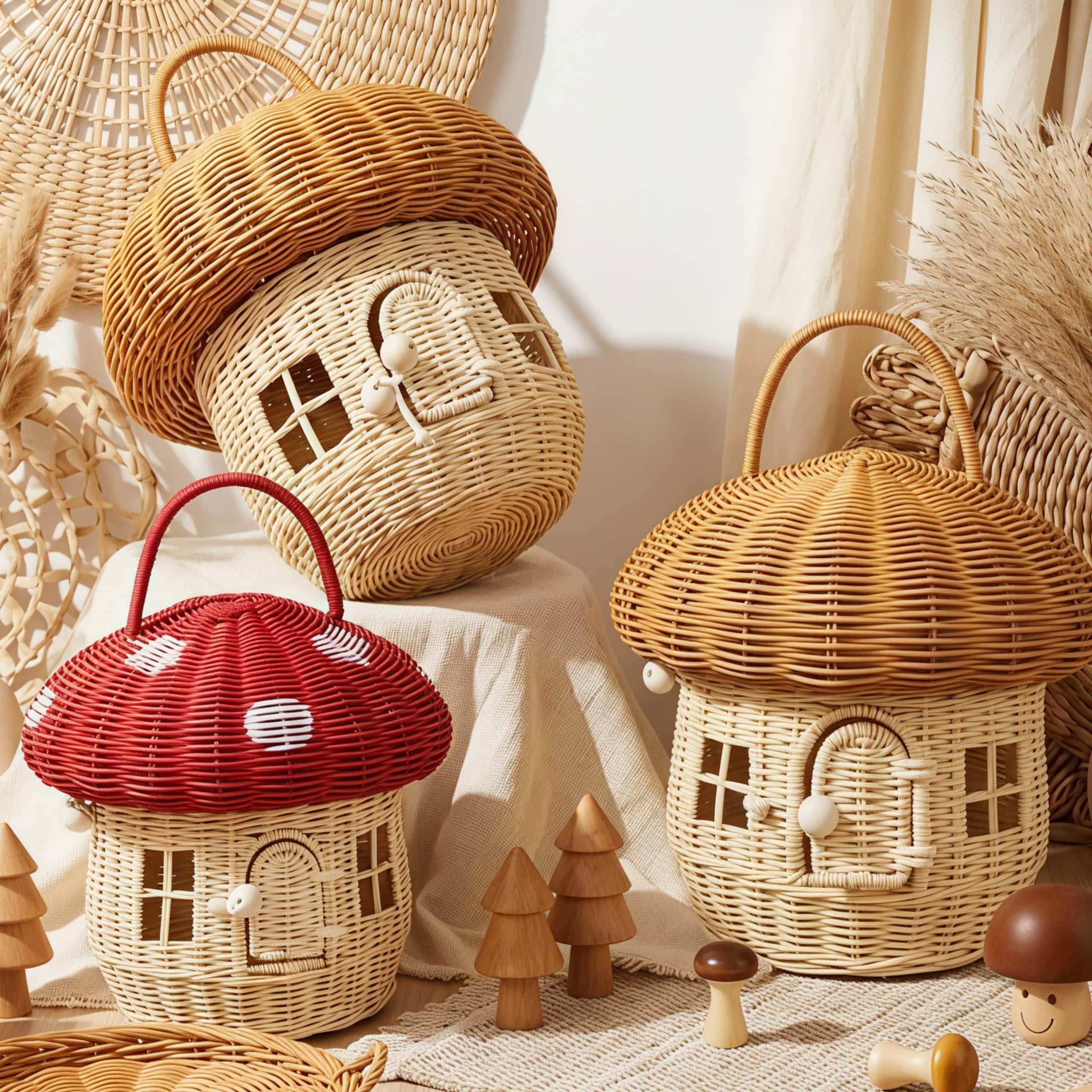 Rattan basket - Etsy 日本