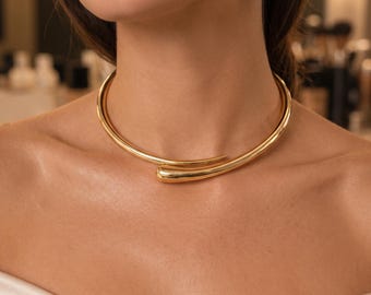 Steampunk Choker Necklace | Triple Band Metal Collar Statement Jewelry | Gothic Punk Neck Piece | Gift for Her