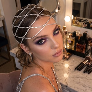 Crystal Headchain Bridal Hair Jewelry | Rhinestone Wedding Accessory, Forehead Chain