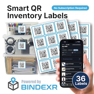 Smart QR Code Labels (36 Pack) – Inventory & Moving Box Organization