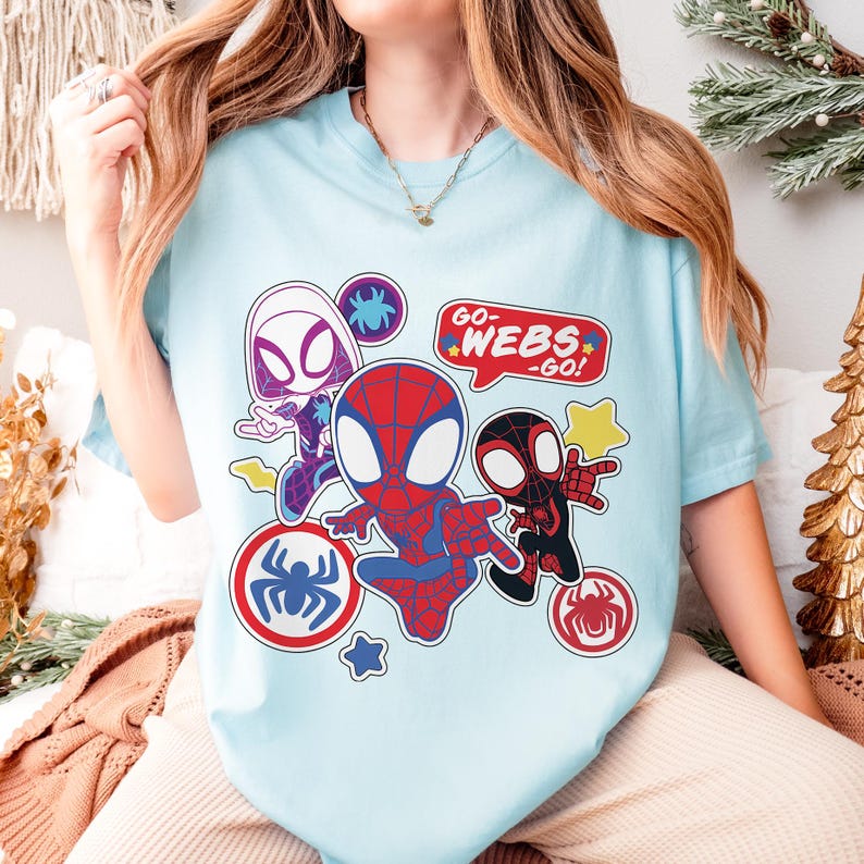 Camiseta infantil de Marvel Spidey y sus increíbles amigos Go Webs Go, camiseta de cumpleaños de Spidey para niño, camiseta infantil de Spider-Man y Spider-Gwen, camiseta de superhéroe de Marvel imagen 3