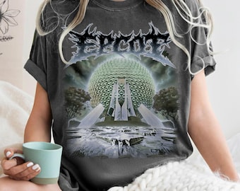 EPCOT Disney Park Metal Shirt, Goth Punk Death Metal Halloween Tee, Blue Unisex Graphic T-Shirt