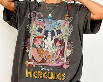Camiseta retro de Hércules de Disney de los 90, camiseta de Hércules de 1997, camiseta vintage de dibujos animados de Disney, camiseta de viaje familiar a Magic Kingdom Disney World