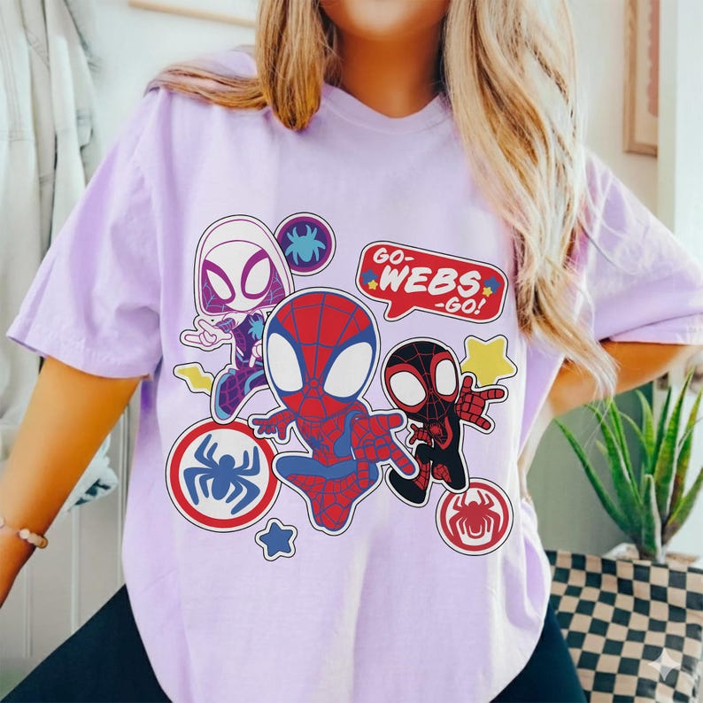 Camiseta infantil de Marvel Spidey y sus increíbles amigos Go Webs Go, camiseta de cumpleaños de Spidey para niño, camiseta infantil de Spider-Man y Spider-Gwen, camiseta de superhéroe de Marvel imagen 12