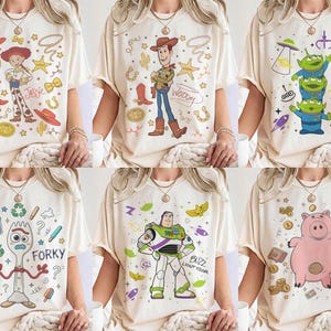 Cute Disney Toy Story Shirt, Disney Coquette Pixar Shirts, Custom Characters Woody Jessie Buzz Lightyear, You've a Friend in Me Group Tee