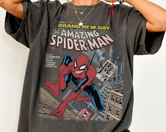 Camiseta Marvel The Amazing Spider-Man Brand New Day, Camiseta Comfort Colors Marvel, Camiseta dos Vingadores do MCU, Presente para Fãs de Super-Heróis, Camiseta da Marvel Studios