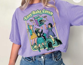 Retro Easy Bake Coven Comfort Colors T-Shirt, Retro 90s Horror Witch Halloween Tee, Vintage Spooky Season Witchy Vibes Shirt