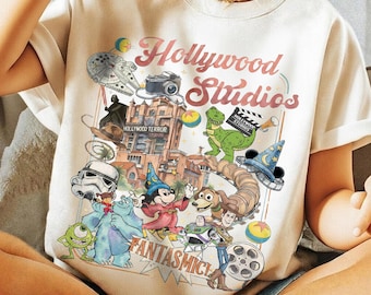 Koszulka retro Disney Hollywood Studios, koszulka Fantasmic Myszka Miki i Przyjaciele, Wieża Terroru Toy Story Potwory i Spółka Gwiezdne Wojny, rodzinna wycieczka Disney