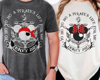 Yo Ho Yo Ho A Pirate's Life For Me Disney Cruise 2026 Matching Tees, Pirates Of Caribbean, Disneyland Tee, Mickey Cruise Family Cruise