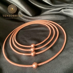 Set of 4 Copper Tensor Rings with Copper Beads | 144MHz • 177MHz • 188MHz • 528MHz