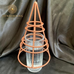 Handgemaakte koperen tensorpiramide | Energietoren met heilige geometrie (144-432 MHz)