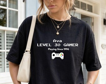 Personalized Gamer Shirt, Gamer Birthday Shirt, Level Up Birthday Shirt, Gaming Gift, Comfort Colors Tee, 30th Birthday Shirt