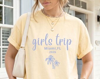 Girls Trip Miami 2026 Shirt, Beach Birthday Getaway Tee, Miami Vacation Shirt, Birthday Crew Shirt, Birthday Gift Women
